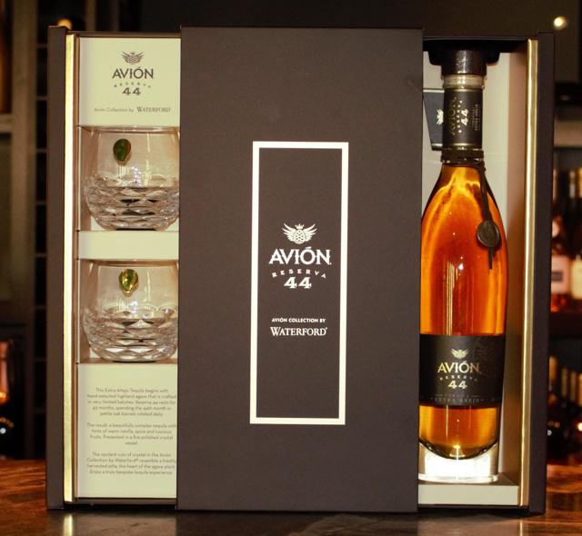 Avion reserva 44 waterford extra anejo crystal set