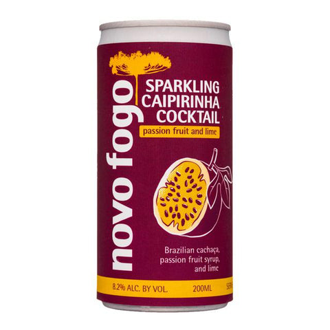 Novo Fogo Sparkling Caipirinha Cocktail Passion Fruit and Lime  (4 Pack)