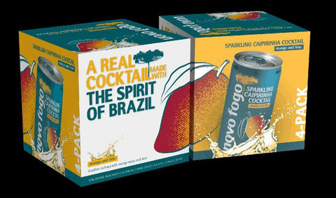 Novo Fogo Sparkling Caipirinha Cocktail Original Lime ( 4 Pack)