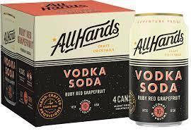 All Hands Ruby Red Grapefruit Vodka Soda (4 Pack) 355 ML