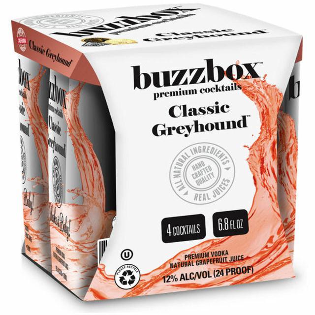 Buzzbox Premium Cocktails Classic Greyhound  (4 Pack)