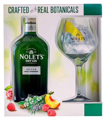 Nolets Dry Gin Silver with glass SET