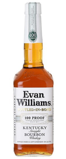 EVAN WILLIAMS WHITE LABEL BOURBON WHISKEY 100 proof