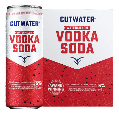 Cutwater Watermelon Vodkas Soda Slim Can (4 Pack) 355 ML