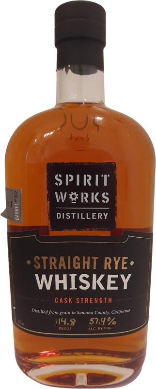 Spirit Works Distillery Straight Rye Whiskey ( Barrel No. 16-0142)