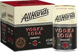All Hands Cranberry Vodka Soda (4 Pack) 355 ML