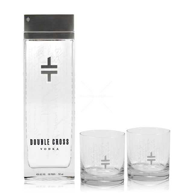 Double Cross Vodka 80 W/2 Rocks Glass