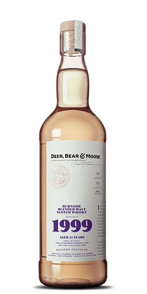 Deer Bear and Moose Burnside Blended Malt Scotch Bourbon Hogs Head 1999 23 year 750 ml