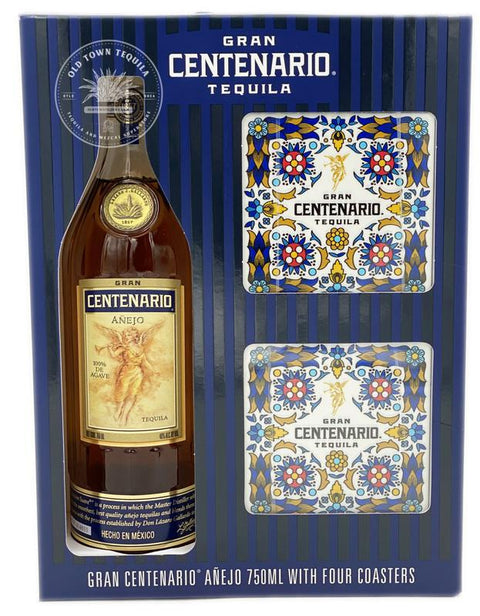 Gran Centenario Tequila Anejo with four Ceramic Coasters