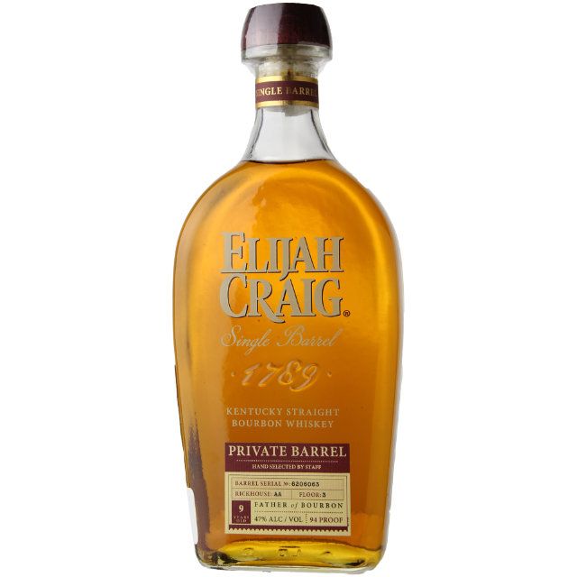 Elijah Craig Single Barrel Reserve Bar Top Flight S2B2 Barrel no 6309007 9 year 750 ml