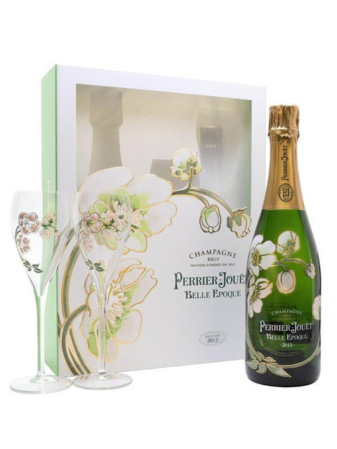 Perrier Jouet Belle Epoque Brut 2012 with 2 Flute gift pack