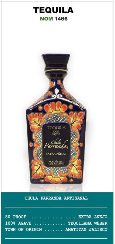 Chula Parranda Extra Anejo Artesanal ''Ceramic Blue ''