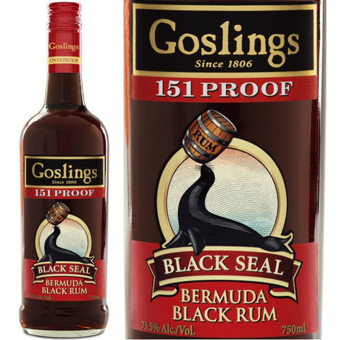 Goslings 151 Proof Black Seal Bermuda Black Rum