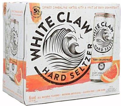 White Claw Hard Seltzer Ruby Grapefruit (6 Pack) 12 oz