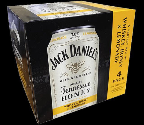 Jack Daniels Tennessee Honey Whiskey ,Honey  & Lemonade ( 4 Pack)