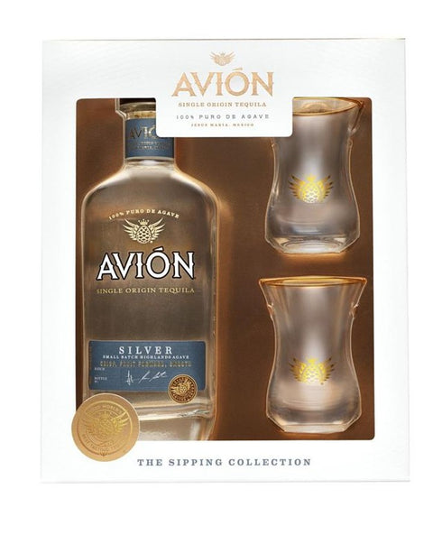 Silver sipping collection with 2 glass Gift Pack