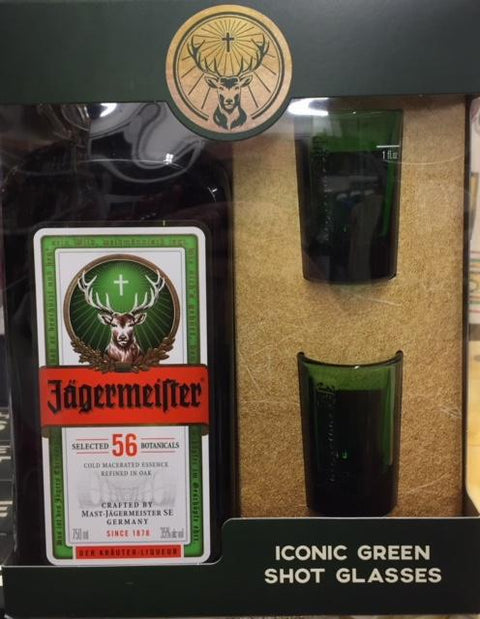 Jagermeister W/2 Iconic Green Shot Glass Liqueur